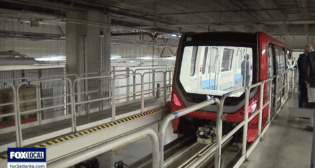 Alstom recently delivered the first new Innovia APM (automated people mover) 300R vehicle to Hartsfield-Jackson Atlanta International Airport in Georgia. (Screen Grab from FOX 5 Atlanta video on May 7)